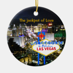 Ornamento De Cerâmica Las Vegas Wedding Jackpot