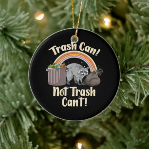 Ornamento De Cerâmica lata de lixo não lixo não pode meme de guaxinim fo