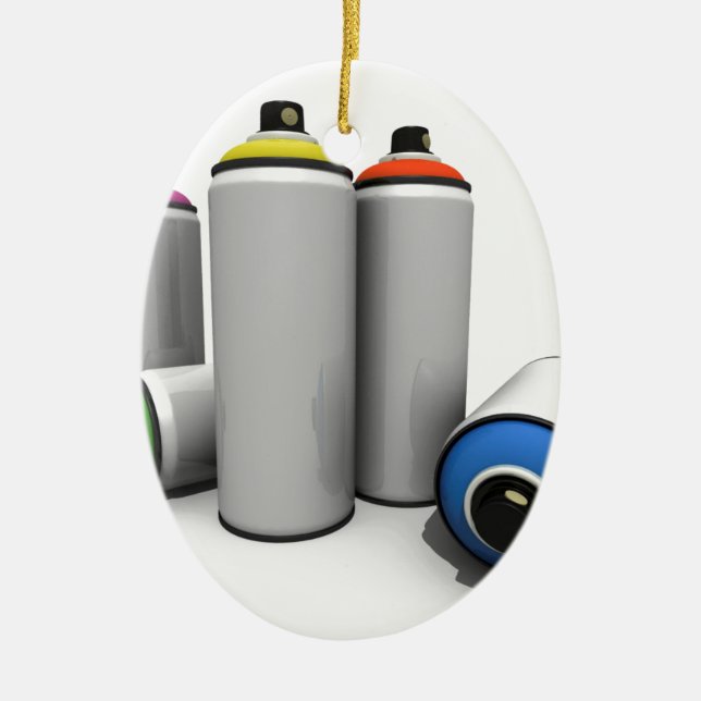 Ornamento De Cerâmica Latas da pintura pistola (Frente)