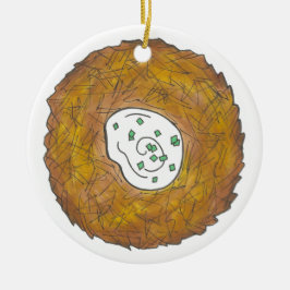 Ornamento De Cerâmica Latkes Feliz Hanukkah Chanukah Feriados Judeus