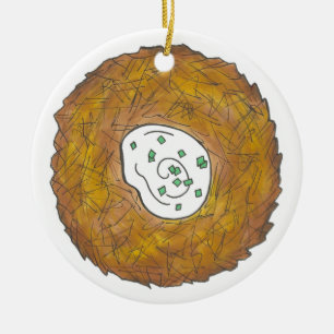 Ornamento De Cerâmica Latkes Feliz Hanukkah Chanukah Feriados Judeus