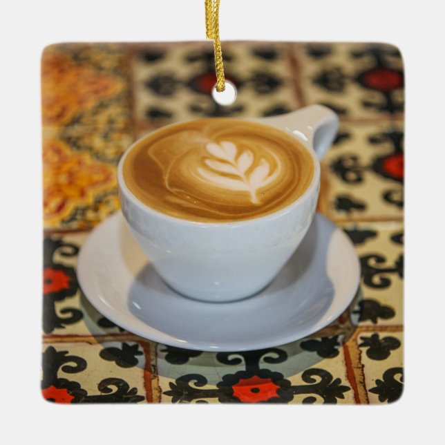 Ornamento De Cerâmica Latte no Azulejo mexicano | Pescadero, México (Frente)