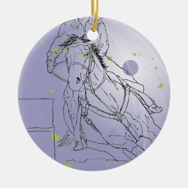 Ornamento De Cerâmica Lavanda Barrel Racer (Frente)