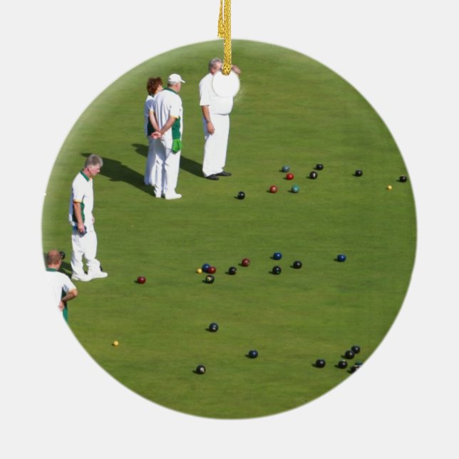 Ornamento De Cerâmica Lawn Bowls Inglaterra (Traseira)