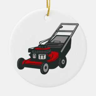 Ornamento De Cerâmica Lawnmower