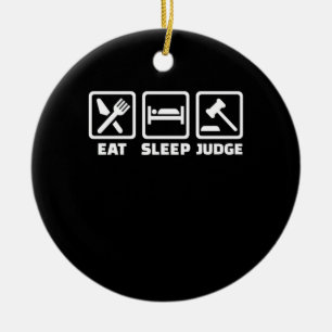 Ornamento De Cerâmica Lawyer Eat Sleep Juiz