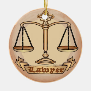 Ornamento De Cerâmica Lawyer Justice Scales