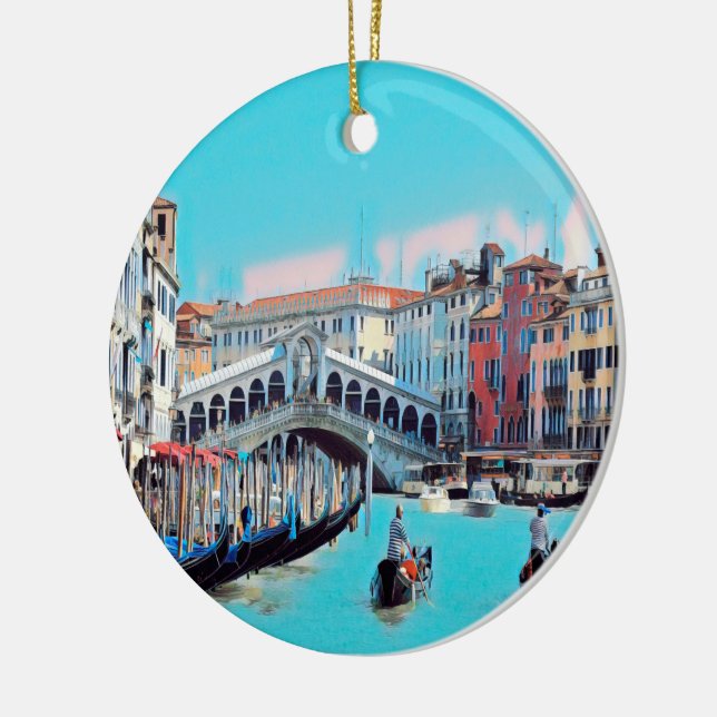 Ornamento De Cerâmica ldp VENICE - gondolas - rialto - (Esquerda)