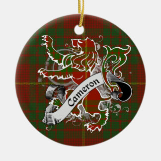 Ornamento De Cerâmica Leão do Tartan de Cameron
