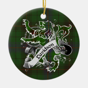 Ornamento De Cerâmica Leão do Tartan de Davidson