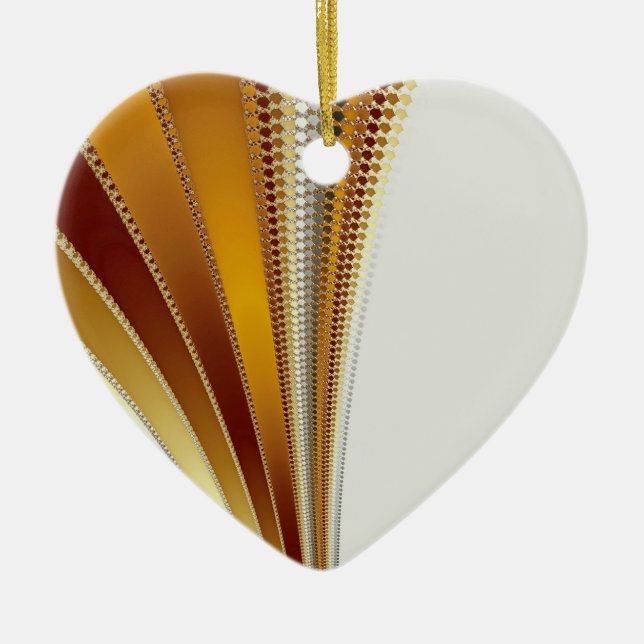 Ornamento De Cerâmica Leather Christmas Fractal (Frente)