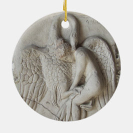 Ornamento De Cerâmica Leda e o Cisne