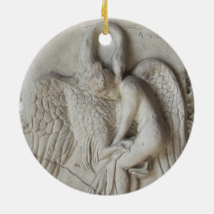 Ornamento De Cerâmica Leda e o Cisne