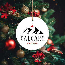 Ornamento De Cerâmica Legal Calgary Canada Mountain Maple Leaf