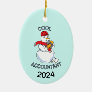 Ornamento De Cerâmica Legal Contador Snowman