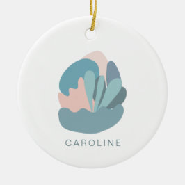 Ornamento De Cerâmica Legal modernismo Abstrato em Azul Personalizado 