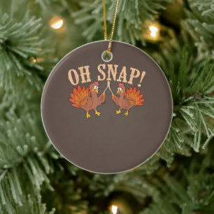 Ornamento De Cerâmica Legal Oh Snap! Engraçado Turquia com Wishbone Than
