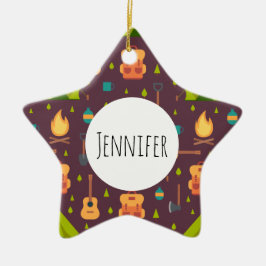 Ornamento De Cerâmica Legal padrão de acampamento no exterior Design