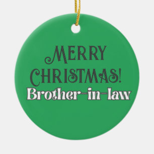 Ornamento De Cerâmica Legal texto verde feliz Natal cunhado