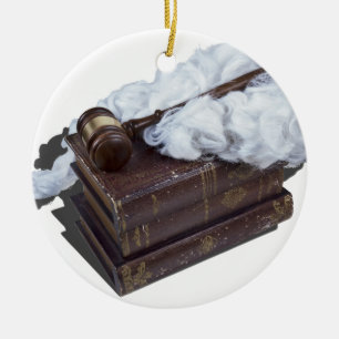 Ornamento De Cerâmica LegalBooksJudgeWigGavel042113.png