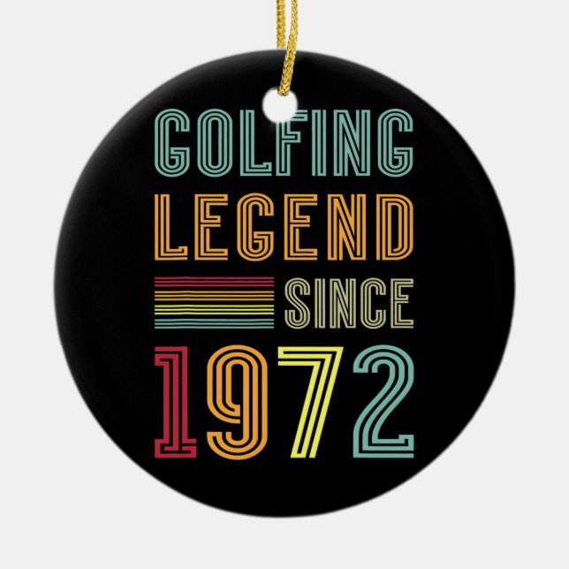Ornamento De Cerâmica Legenda de Golfer 1972 50º aniversário Golf 50 ano (Frente)
