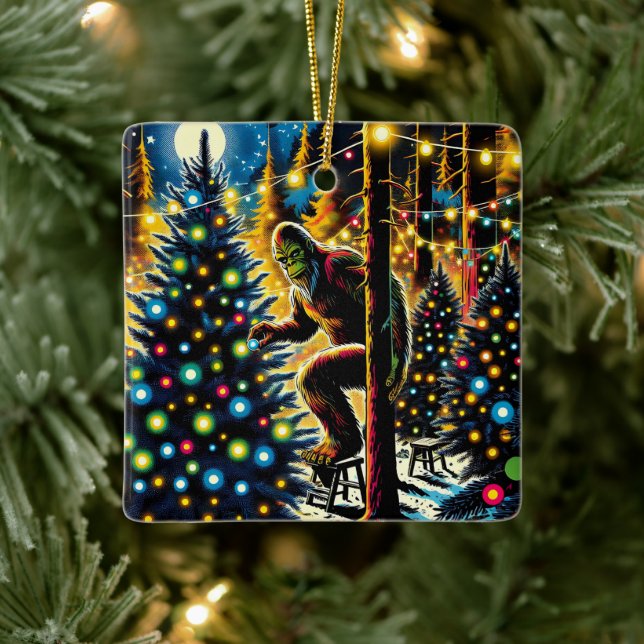 Ornamento De Cerâmica Legendário Pé Grande de Natal Personalizado (Árvore)