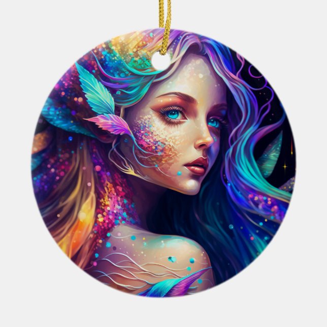 Ornamento De Cerâmica Leite Bonita Colorida (Frente)