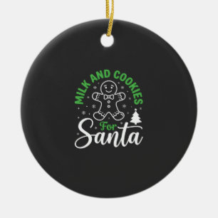 Ornamento De Cerâmica Leite e Biscoitos de Natal para o Papai Noel
