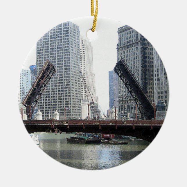 Ornamento De Cerâmica Lembrança de Chicago… (Frente)