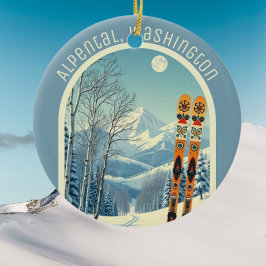 Ornamento De Cerâmica Lembrança de esqui Alpental Washington