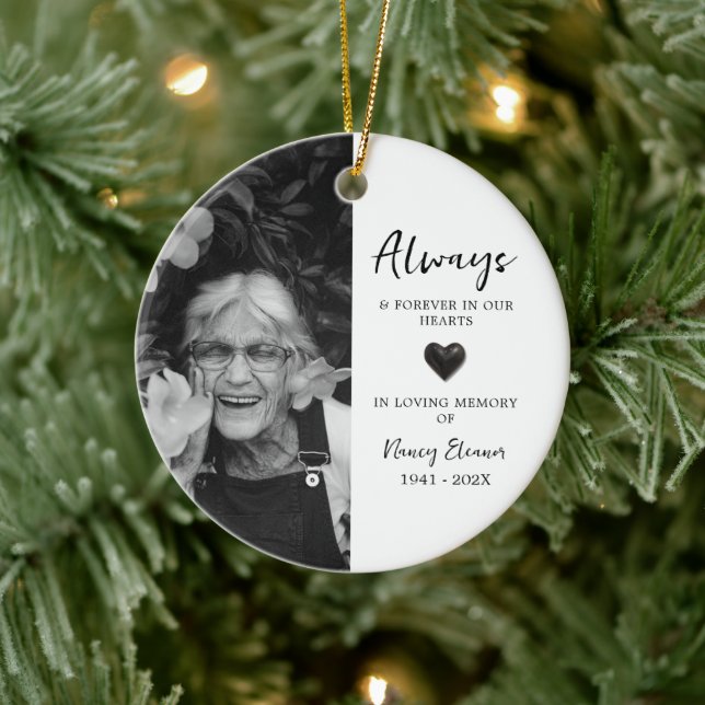 Ornamento De Cerâmica Lembrança de perda do nome da foto em amor (Árvore)