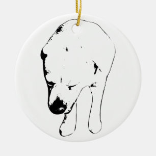 Ornamento De Cerâmica Lembrança do Labrador, Cabeça Baixa Suave