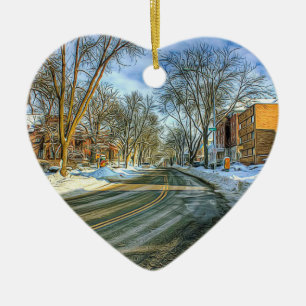 Ornamento De Cerâmica Lembrança do Natal da cabeça do queijo de Madison,