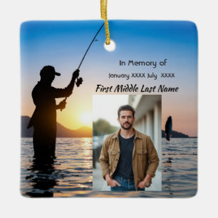 Ornamento De Cerâmica Lembrança Memorial Pescador Pescaria Peixe