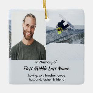 Ornamento De Cerâmica Lembrança Memorial Snowboarding Inverno