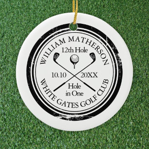 Ornamento De Cerâmica Lembrança Personalizada de Foto de Buraco de Golfe