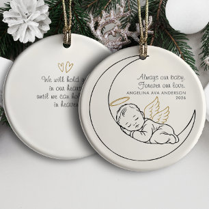 Ornamento De Cerâmica Lembrança Personalizada de Perda Infantil Anjo Bab