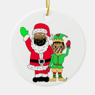 Ornamento De Cerâmica Lembre-se dos Papais noeis étnicos de Natal de 202