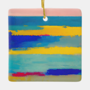 Ornamento De Cerâmica "Lemonade Lullaby" Abstrato Art