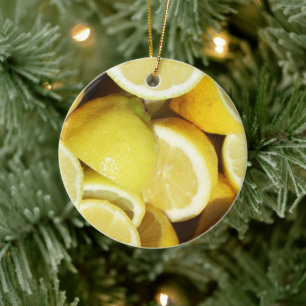 Ornamento De Cerâmica Lemons Amarelo