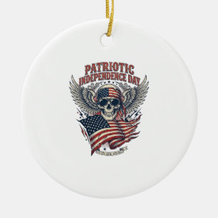 Ornamento De Cerâmica Lenço Patriótico Rocker Old Glory Música Rock Meta
