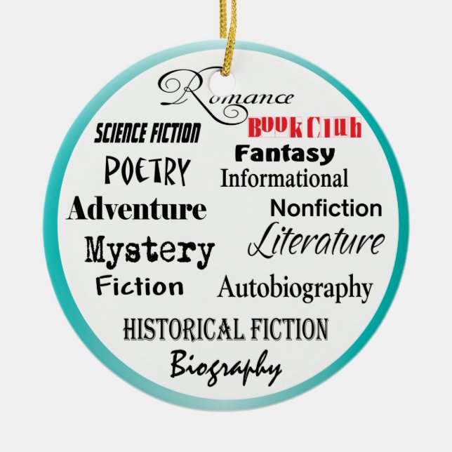 Ornamento De Cerâmica Lendo o grupo tantas opções (Frente)