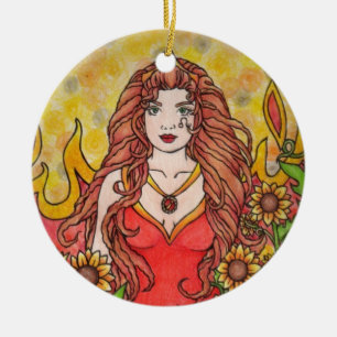 Ornamento De Cerâmica Leo