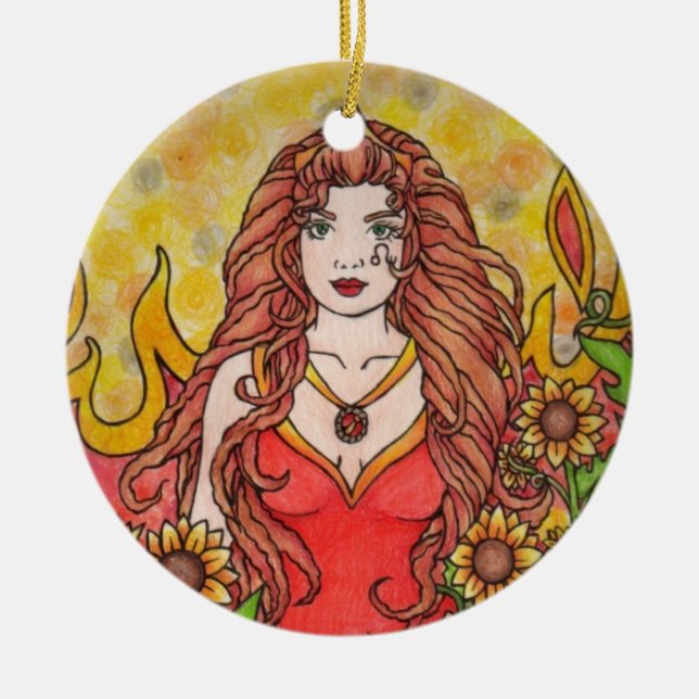 Ornamento De Cerâmica Leo (Frente)