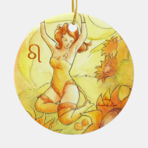 Ornamento De Cerâmica Leo
