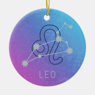 Ornamento De Cerâmica Leo Zodiac - Sinal de Estrela Constelação do Horos