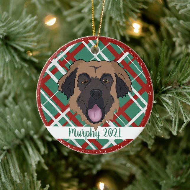 Ornamento De Cerâmica Leonberger Christmas (Árvore)