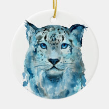 Leopardo de Neve de Aquarela