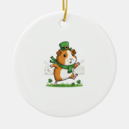 Ornamento De Cerâmica Leprechaun Porquinho da Índia Dançante Dia de São 