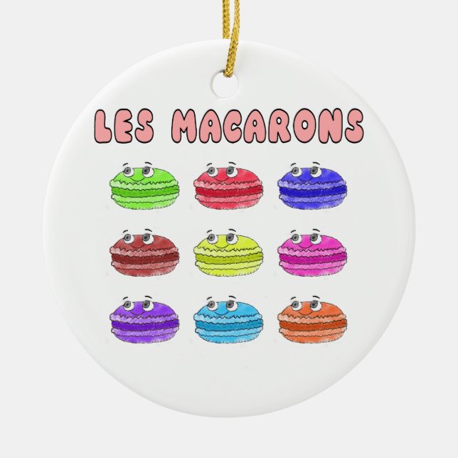 Ornamento De Cerâmica Les Macarons — Cartoon (Frente)